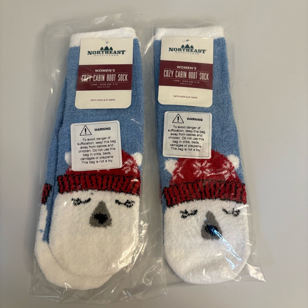 Women's Cozy Cabin Boot Socks Two Pairs Women’s Shoe Size 5 to 10 Non Slip NWT